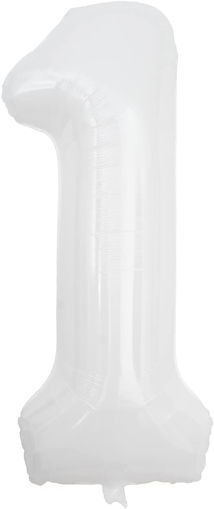 Picture of FOIL BALLOON NUMBER 1 WHITE 40 INCH